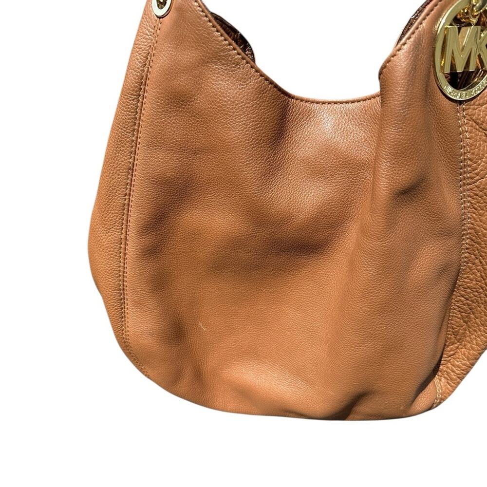 Michael Kors Large Fulton Brown Leather Shoulder Bag - Picture 5 of 13
